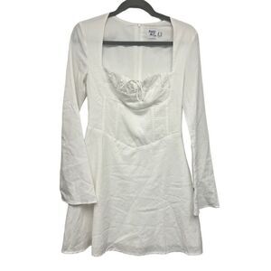 Princess Polly Aaliyah white corset style linen dress size 6
